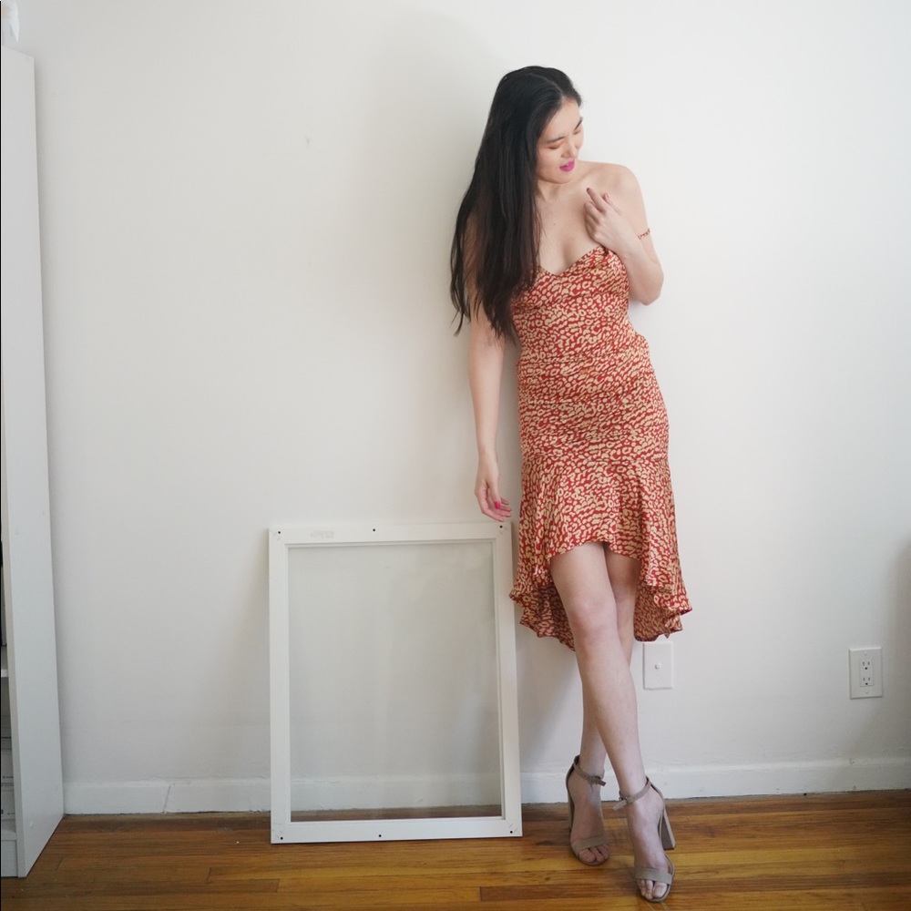 Brand New Red Leopard Print Midi Dress